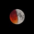 Beginning phase of Super Bloody Moon full eclipse