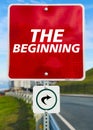 The Beginning road sign Royalty Free Stock Photo