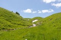 the beginning of summer , the sources of the mountain river walking along the canyon , relaxing in the mountains.