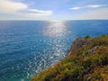 Ocean view from the hill in Nice on the Cote d`Azur Royalty Free Stock Photo