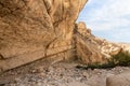 The beginning of tourist route of gorge Wadi Al Ghuwayr or An Nakhil and wadi Al Dathneh near Amman in Jordan