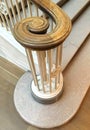 Wooden spiral handrail