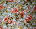 Original textile fabric ornament of the Modern style. Crock is hand-painted with gouache. Royalty Free Stock Photo