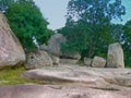 Beglik Tash  is a prehistoric rock sanctuary. Ancient cultures. Touristic places. Royalty Free Stock Photo