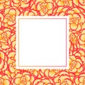 Begonia Flower, Picotee Sunburst Banner Card Border. Vector Illustration Royalty Free Stock Photo