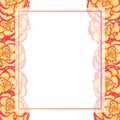 Begonia Flower, Picotee Sunburst Banner Card Border. Vector Illustration Royalty Free Stock Photo