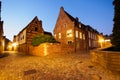 Beguinage At Night in Leuven, Belgium Royalty Free Stock Photo