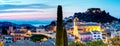 Begur, Costa Brava, Catalonia Spain at evening, beatifull view Royalty Free Stock Photo