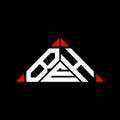 BEH letter logo creative design with vector graphic, BEH simple and modern logo in triangle shape Royalty Free Stock Photo