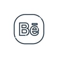 behance icon vector from social media logos concept. Thin line illustration of behance editable stroke. behance linear sign for Royalty Free Stock Photo
