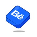 Behance social media app website icon vector Cube icon