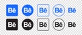 Behance vector logo icon set. Vector illustration Royalty Free Stock Photo