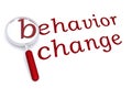 Behavior change with magnifiying glass Royalty Free Stock Photo