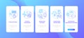 Behavior metrics elements onboarding mobile app page screen with concepts Royalty Free Stock Photo