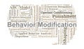 Behavior Modification Word Cloud. Key Concepts of Applied Learning and Functional Analysis Royalty Free Stock Photo