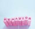Behavior Word In Wooden Cube. Psychology human resources management concept Royalty Free Stock Photo