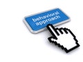Behavioral approach button on white