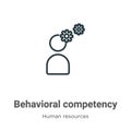 Behavioral competency outline vector icon. Thin line black behavioral competency icon, flat vector simple element illustration