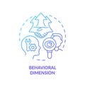 Behavioral dimension blue gradient concept icon