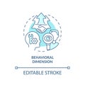 Behavioral dimension turquoise concept icon