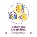 Behavioral disabilities multi color concept icon