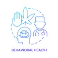 Behavioral health blue gradient concept icon