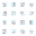 Behavioral modification linear icons set. Conditioning, Reinforcement, Punishment, Habituation, Modification Royalty Free Stock Photo