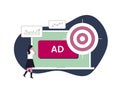 Behavioral targeting advertising strategy using geographic, social media, content and contextual targeting. Vector