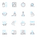Behavioral therapy linear icons set. Cognition, Anxiety, Phobia, Depression, Self-esteem, Trauma, Obsession line vector