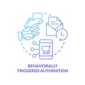Behaviorally triggered automation blue gradient concept icon Royalty Free Stock Photo