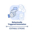 Behaviorally triggered automation light blue concept icon Royalty Free Stock Photo