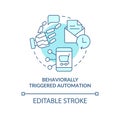 Behaviorally triggered automation turquoise concept icon Royalty Free Stock Photo