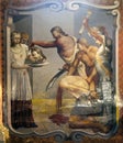 Beheading of St John the Baptist, fresco on the ceiling of the Saint John the Baptist church in Zagreb