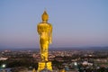 Behind Buddha statue before sunset time at Wat Phra That Kao Noi