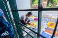 Behind The Cage in Myanmar Life Royalty Free Stock Photo