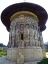 Decorated monastery of Sucevita in Bucovina in Romania .