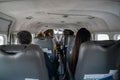 Behind the pilot room control in the small private jet plane in Thailand travel