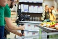 Behind the scenes of filming films or video products and the film crew of the film crew on the set in the pavilion of Royalty Free Stock Photo