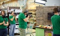 Behind the scenes of filming films or video products and the film crew of the film crew on the set in the pavilion of Royalty Free Stock Photo