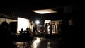 Behind the scenes of video shooting production crew team silhouette