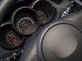 Behind the steering wheel. Royalty Free Stock Photo