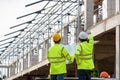 Behind two engineerings in the constructions site