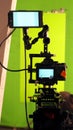 Behind the vdo camera shooting in studio production Royalty Free Stock Photo