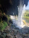 Behind waterfall falls creek Royalty Free Stock Photo