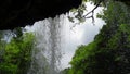 Behind the waterfall Sgwd yr Eira in Brecon Beacons