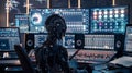 A behindthescenes look at the advanced sound mixing software being expertly controlled by the AI assistant