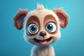 Ai Generative Cute dog with big eyes. 3D rendering Royalty Free Stock Photo
