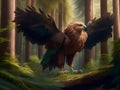 Majestic Griffin: Fullbody Enchantment in the Forest