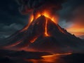 Volcano\'s Fiery Crown: A Mythic Spectacle