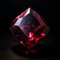 Radiant Ruby: A Glowing Gem on a Captivating Black Canvas